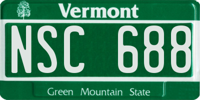 VT license plate NSC688