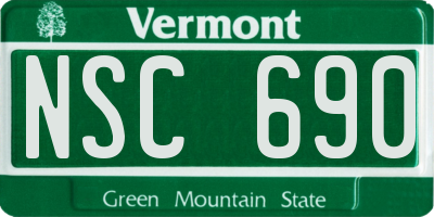 VT license plate NSC690