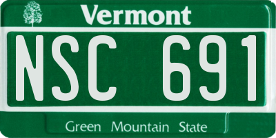 VT license plate NSC691
