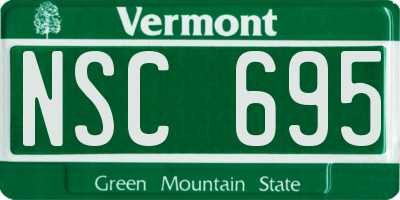 VT license plate NSC695