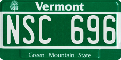 VT license plate NSC696