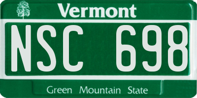 VT license plate NSC698