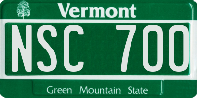 VT license plate NSC700