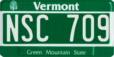 VT license plate NSC709