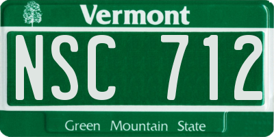 VT license plate NSC712
