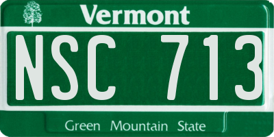 VT license plate NSC713