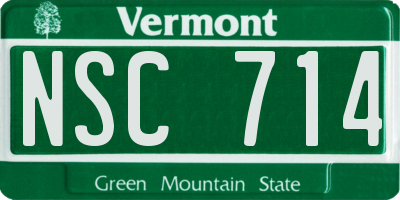 VT license plate NSC714