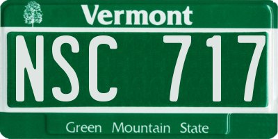 VT license plate NSC717
