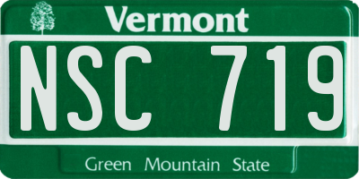 VT license plate NSC719