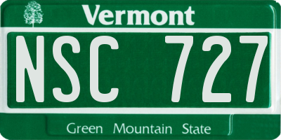 VT license plate NSC727