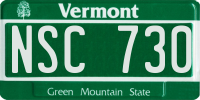 VT license plate NSC730