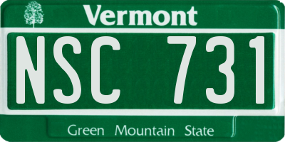VT license plate NSC731