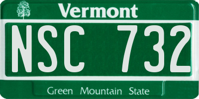VT license plate NSC732