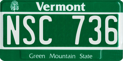 VT license plate NSC736