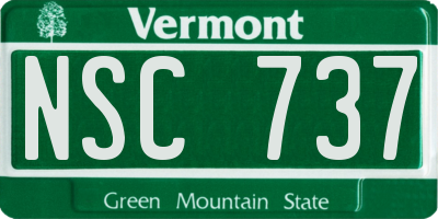 VT license plate NSC737