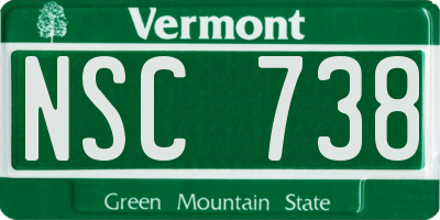 VT license plate NSC738