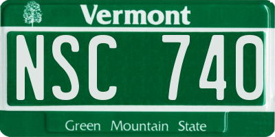 VT license plate NSC740