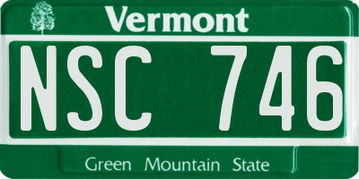 VT license plate NSC746