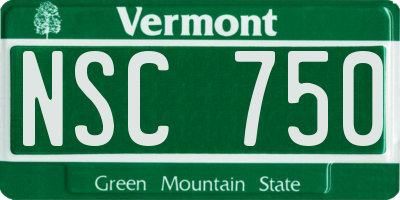 VT license plate NSC750