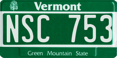 VT license plate NSC753