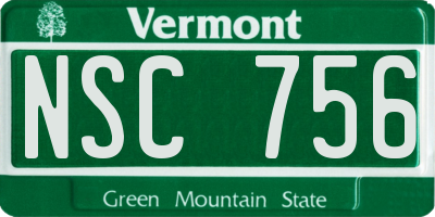 VT license plate NSC756