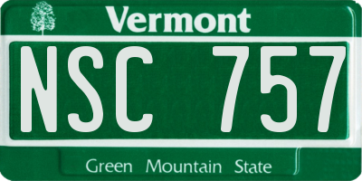VT license plate NSC757