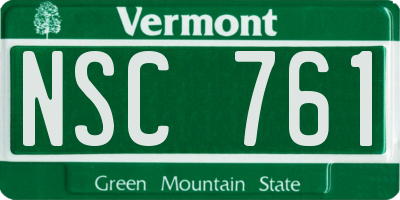 VT license plate NSC761