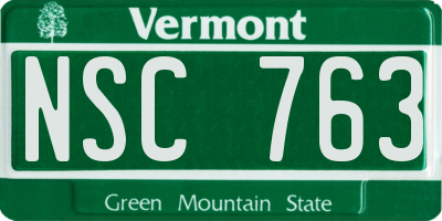 VT license plate NSC763