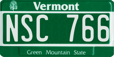VT license plate NSC766