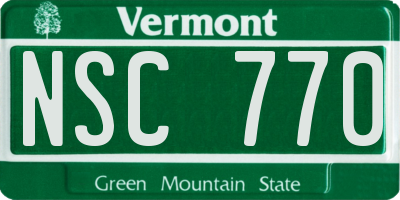 VT license plate NSC770