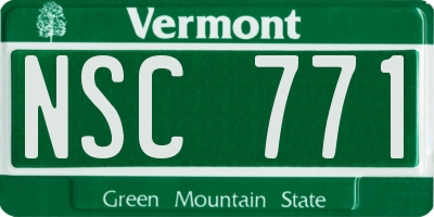 VT license plate NSC771