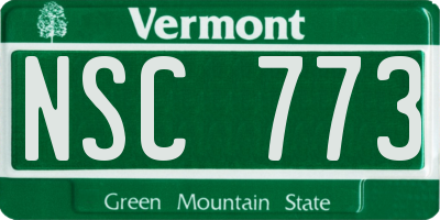 VT license plate NSC773