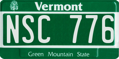 VT license plate NSC776