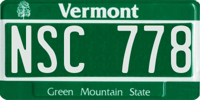 VT license plate NSC778
