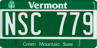 VT license plate NSC779