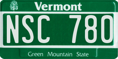 VT license plate NSC780