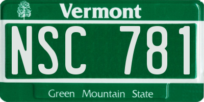 VT license plate NSC781