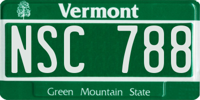 VT license plate NSC788