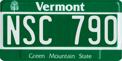 VT license plate NSC790