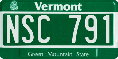 VT license plate NSC791