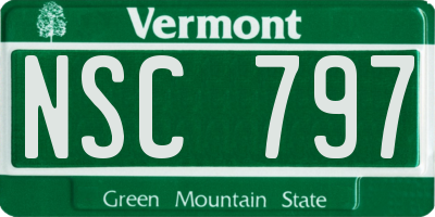 VT license plate NSC797
