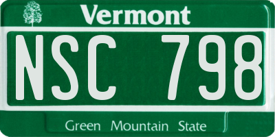 VT license plate NSC798