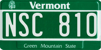 VT license plate NSC810