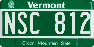 VT license plate NSC812