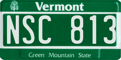 VT license plate NSC813