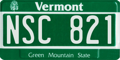 VT license plate NSC821