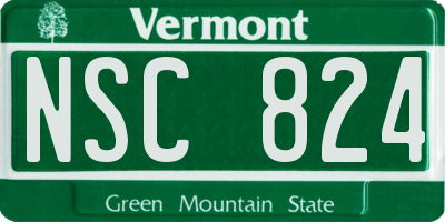 VT license plate NSC824