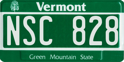 VT license plate NSC828
