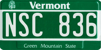 VT license plate NSC836