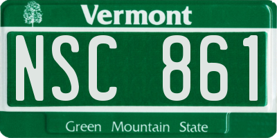 VT license plate NSC861
